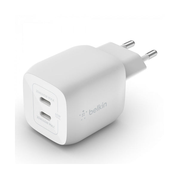 Belkin, WCH011VFWH Boost Charge Pro Dual USB-C GaN Wall Charger with PPS 45W